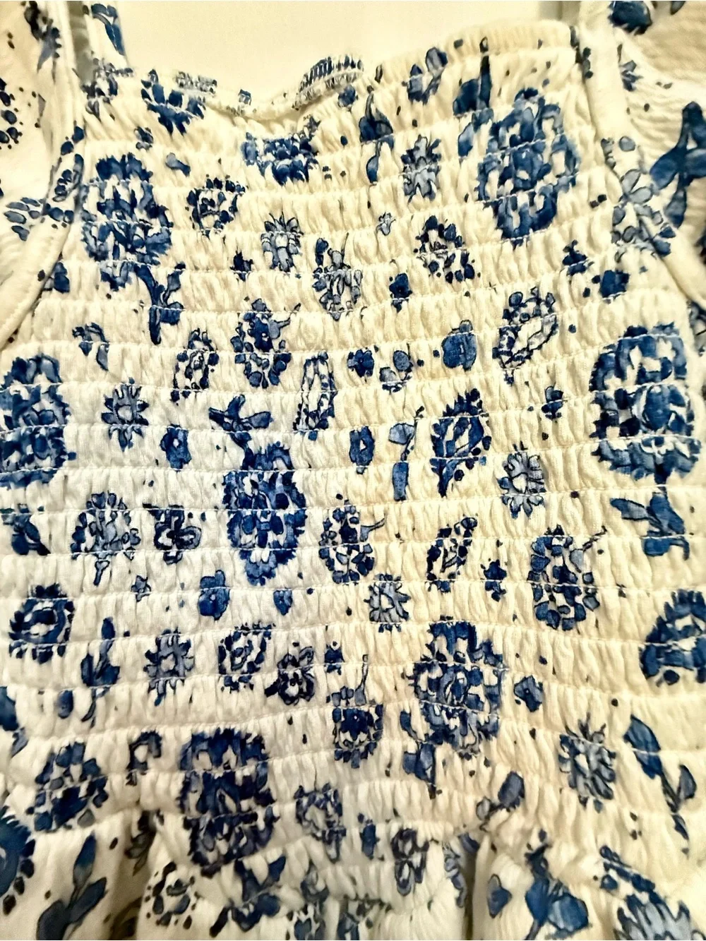 OshKosh B'gosh Cream Dress with Navy Floral Print